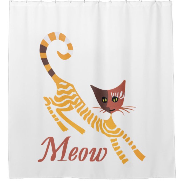 Funny Red Cat Duschvorhang (Vorderseite)