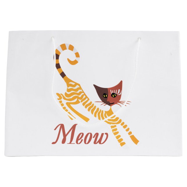 Funny Red Cat Große Geschenktüte (Vorderseite)