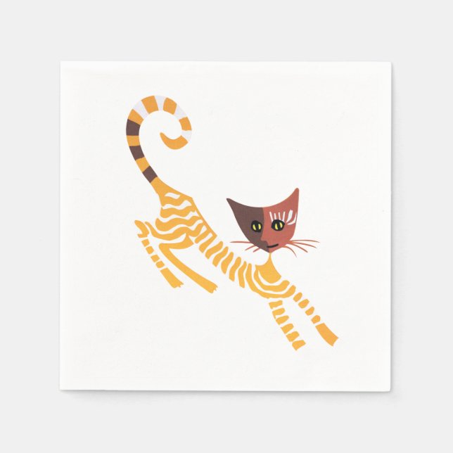 Funny Red Cat Serviette (Vorderseite)