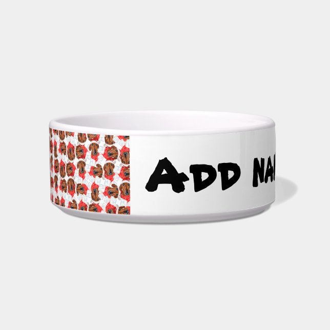 Funny Red Dackel Name Christmas Pattern Napf (Vorderseite)