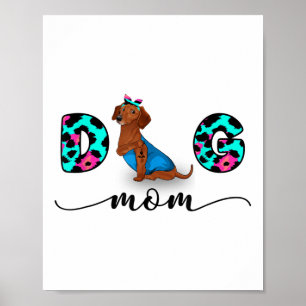 Funny Red Dackel Tattoo I Liebe You Dog Mama Leop Poster