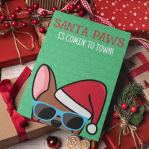 Funny Red Fawn French Bulldog Santa Paws Weihnacht