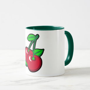 Funny Red Green Black Cherries Frucht Pop Kunst, K Tasse