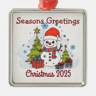 FUNNY Red & Green Christmas 2024 Vintag Ornament Aus Metall