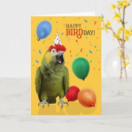 Funny Red Headed Amazon Parrot Birthday Humor Karte