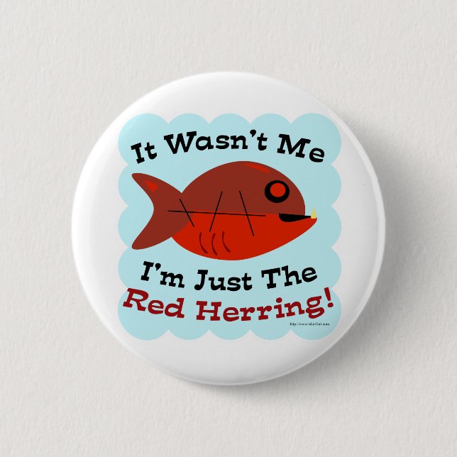 Funny Red Herring Reader Logo Button (Vorderseite)