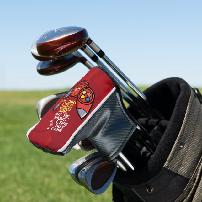 Funny Red Joystick Vatertag Gruß Golf Headcover (In Situ)