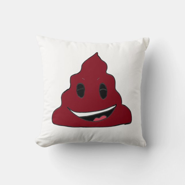 Funny Red Kack Emoji Pillow Kissen (Vorderseite)
