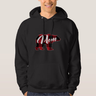 Funny Red Kariert Buffalo Bear Apparel, Fun Mama P Hoodie