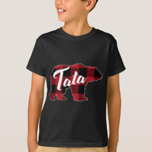 Funny Red Kariert Buffalo Bear Apparel, Fun Tata P T-Shirt