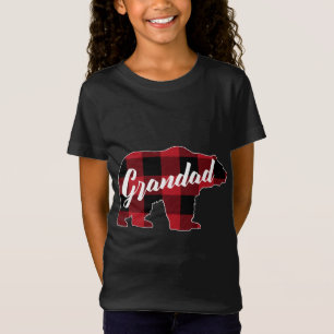 Funny Red Kariert Buffalo Bear Apparel, Grandad Pa T-Shirt