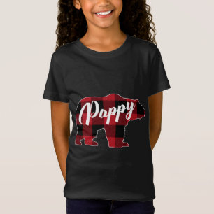 Funny Red Kariert Buffalo Bear Apparel, Pappy Paja T-Shirt