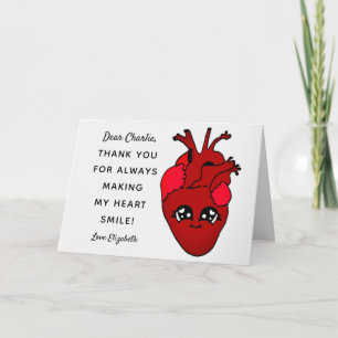 Funny Red Kawaii Herzlicher Cartoon Happy Birthday Karte