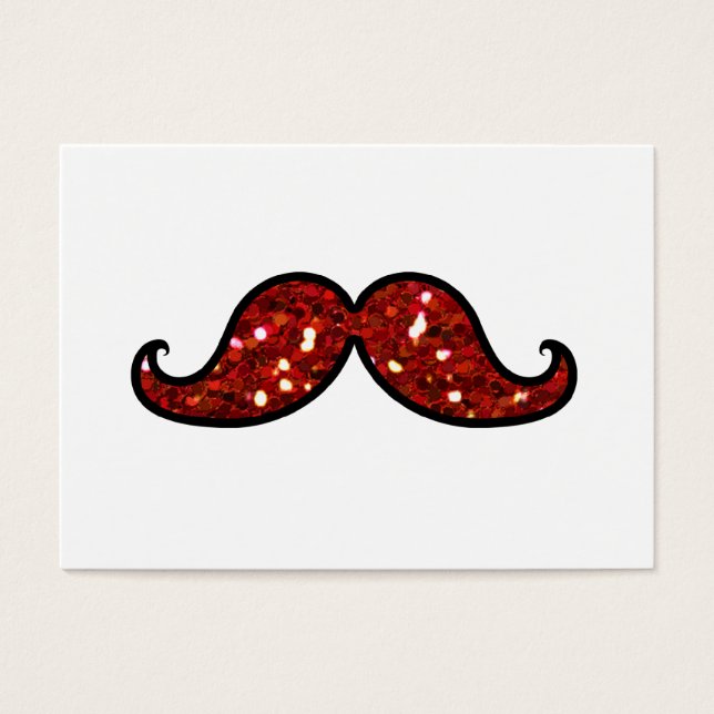 FUNNY RED MUSTACHE DRUCKTER GLITZER (Vorderseite)