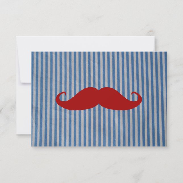 Funny Red Mustache und Blue White Stripes (Vorderseite)