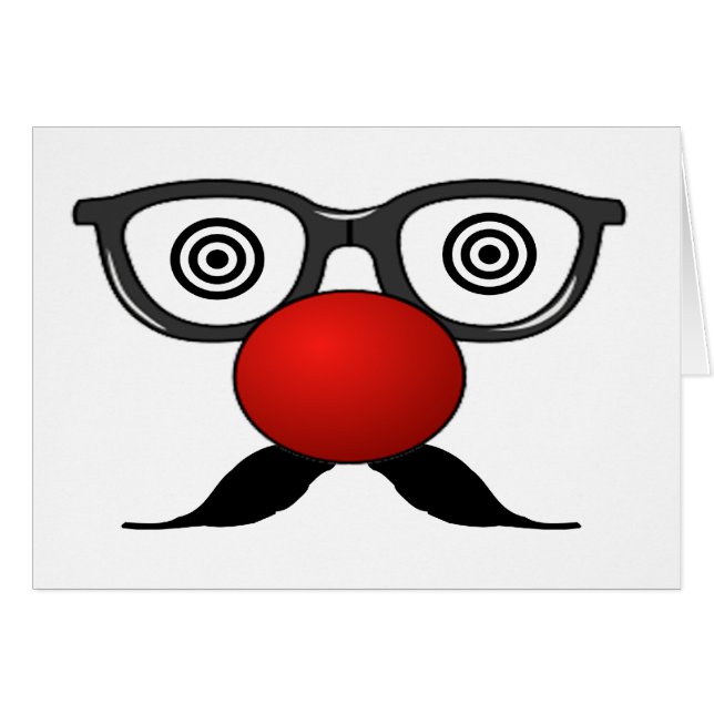 Funny Red Nose seltsame Augen Brille Schnurrbart (Vorderseite (Horizontal))