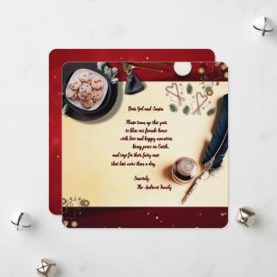 Funny Red Note to Santa Prayer für Freunde von uns Feiertagskarte