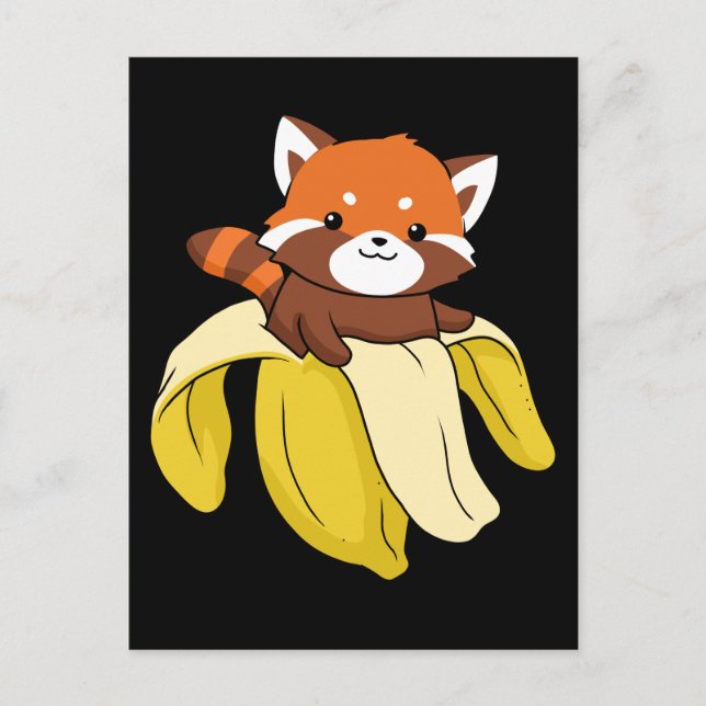Funny Red Panda Geschenk Kinder Banana Red Panda Postkarte (Vorderseite)