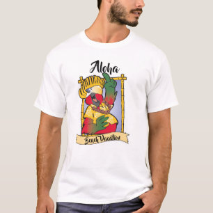 Funny Red Parrot Bird White T-Shirt