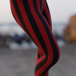 Funny Red Pirate Strip Leggings