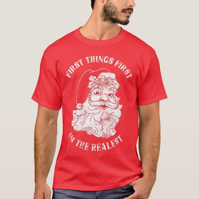 Funny Red Santa Clause Weihnachtsurlaub Spaß T-Shirt (Vorderseite)
