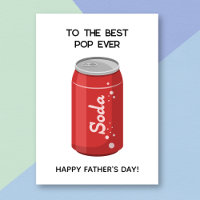 Funny Red Soda Pop Pun Vatertag Card
