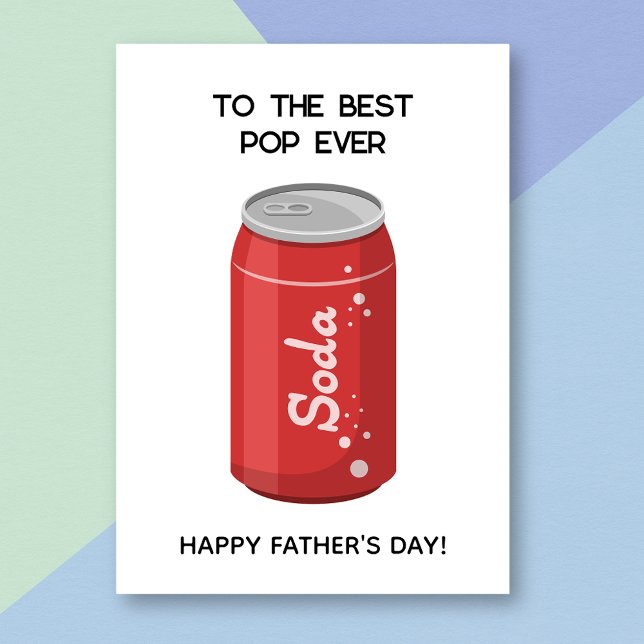 Funny Red Soda Pop Pun Vatertag Card Karte (Von Creator hochgeladen)