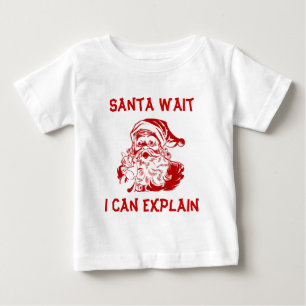 Funny Red Weihnachten Weihnachten warten kann ich Baby T-shirt
