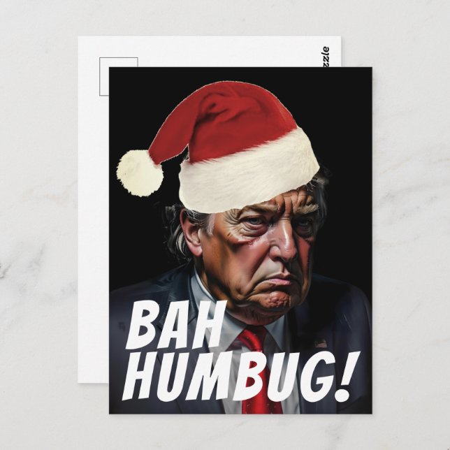 Funny Red Weihnachtsmannmütze Trump Uggli Weihnach Postkarte (Vorne/Hinten)