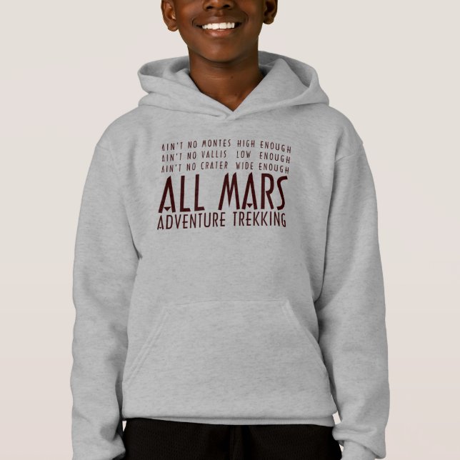 Funny Red White Alle Mars Trekking Abenteuer Hoodie (Vorderseite)
