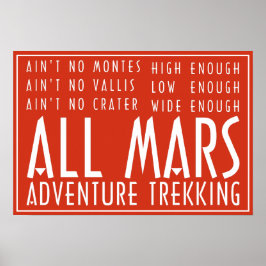 Funny Red White Alle Mars Trekking Abenteuer Poster