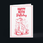 Funny Red & White Trex Husband 60. Geburtstag Karte<br><div class="desc">Funny Red & White Trex Husband 60. Geburtstag, ein lustiges und cooles Design für jeden, der eine einzigartige Geburtstagskarte für seinen Ehemann zum Geburtstag sucht. Das Design ist niedlich und auffällig, es verfügt über einen lustigen Dinosaurier mit Geburtstagstorte und bearbeitbaren Textinformationen. Wenn Sie Probleme mit der Anpassung der Vorlage haben,...</div>