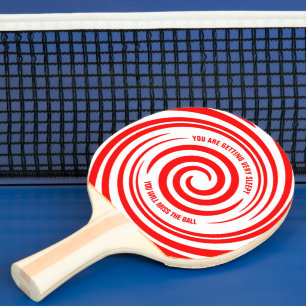 Funny Red White Wirbel Hypnose Pattern Tischtennis Schläger