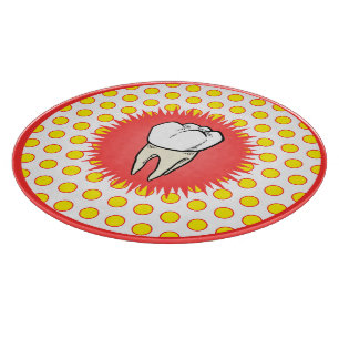 Funny Red White Yellow Extracted Molar Sternexplos Schneidebrett