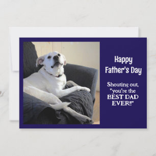 Funny reden Hund Foto Vatertag Dunkelblau Feiertagskarte