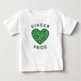 Funny Redhead Ginger Power Kleeblatt Grünes Herz Baby T-shirt