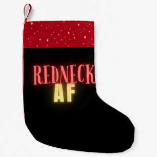 Funny Redneck AF Neon Personalisiert Kleiner Weihnachtsstrumpf