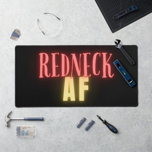 Funny Redneck AF Neon Schreibtischunterlage (Arbeitsplatz)