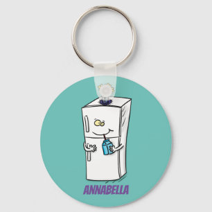 Funny refrigerator cartoon illustration schlüsselanhänger