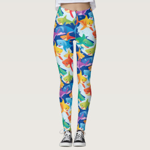 Funny Regenbogenhai Geburtstagsballon Party Famili Leggings