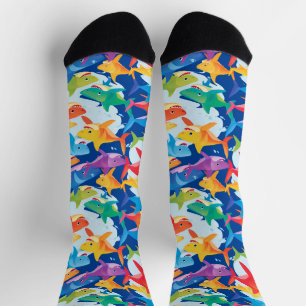 Funny Regenbogenhai Geburtstagsballon Party Famili Socken
