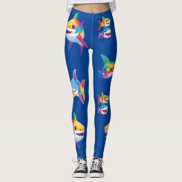 Funny Regenbogenhai Geburtstagsparty Familie Kinde Leggings