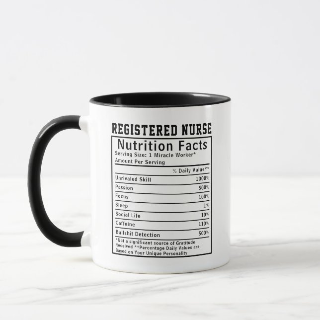 Funny Registered Nurse Nutrition Facts Boss Gift Tasse (Links)