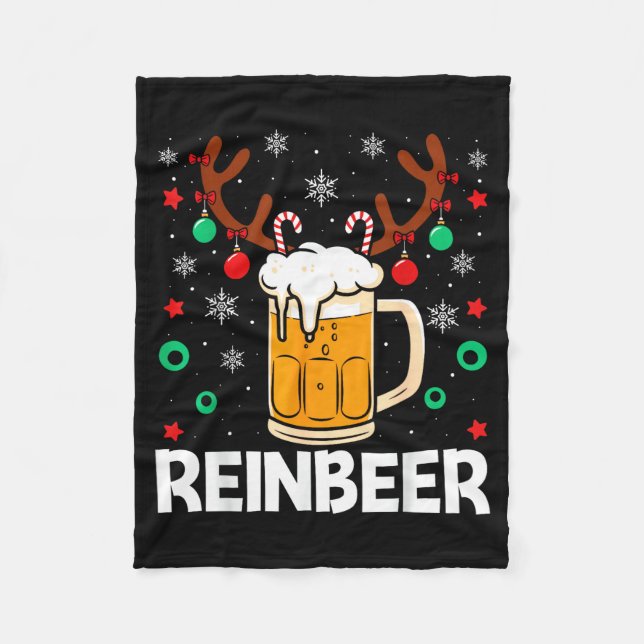 Funny Reinbeer Winedeer Beer Wine Matching Couples Fleecedecke (Vorderseite)
