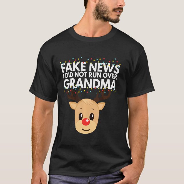 Funny Reindee Weihnachts-Oma Got über Lauf T-Shirt (Vorderseite)