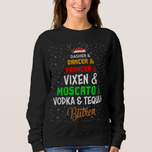 Funny Reindeer Alcohol Names Weihnachts-Party Sweatshirt