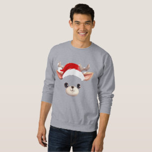 Funny Reindeer Face frohe Weihnachtsfamilie Sweatshirt