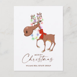 Funny Reindeer Frohe Weihnachten Firmengrüße Postkarte