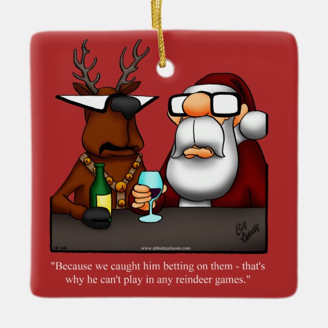 Funny Reindeer Games Holiday Ornament (Vorderseite)
