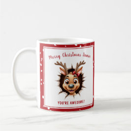 Funny Reindeer Girl Name Weihnachten Kaffeetasse